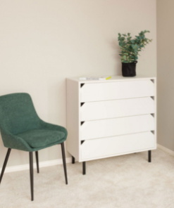 LIV - Lot de 2 chaises en tissu et métal