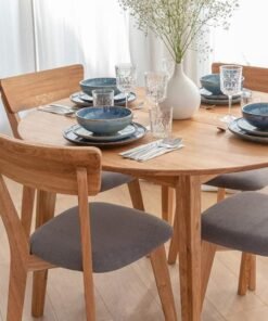 OSLO - Chaise chêne massif en tissu rembourrée