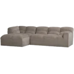 Chaise longue Tibas en tissu tissé gauche sable