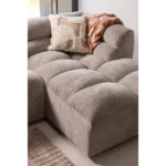 Chaise longue Tibas droite en tissu tissé sable