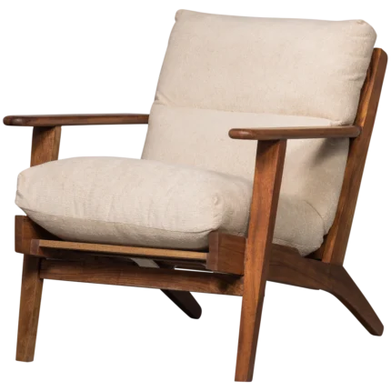 Houston fauteuil bouclé bois naturel
