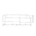 Bean canapé d angle droit tissu côtelé