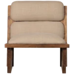 Opulent fauteuil bouclé bois naturel