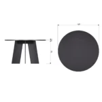 Fries table à manger chêne blacknight matt ø129 cm – Image 6