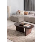 Chaise longue Tibas en tissu tissé gauche sable