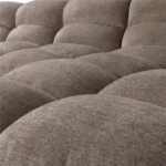 Chaise longue Tibas droite en tissu tissé sable