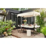 Blue sky garden table wood with – Image 2