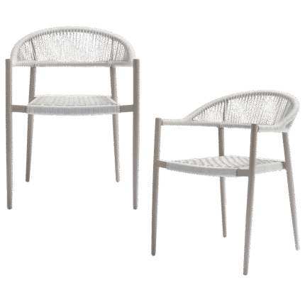 Set de 2 - Yellow garden chair rope