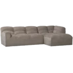 Chaise longue Tibas droite en tissu tissé sable