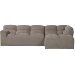 Chaise longue Tibas droite en tissu tissé sable