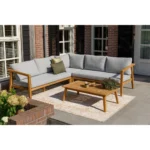 Lucca salon de jardin en teck avec coussin – Image 2