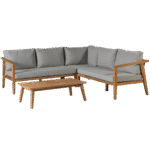 Salon de jardin en teck avec coussins – Collection Lucca