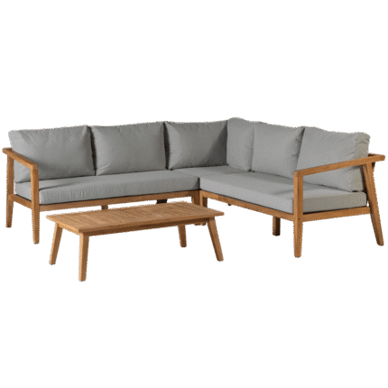 Salon de jardin en teck avec coussins – Collection Lucca