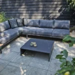 Bari lounge set polywood avec coussins gris foncé – WOOOD – Image 2